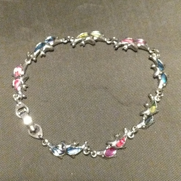 Unlisted Jewelry - Y2K rainbow jeweled dolphins bracelet